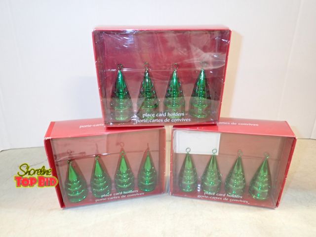 Lot 59-41487 - 3 boxes of  4 tree place card holder's, each box has 4 tree card holder's total of 12