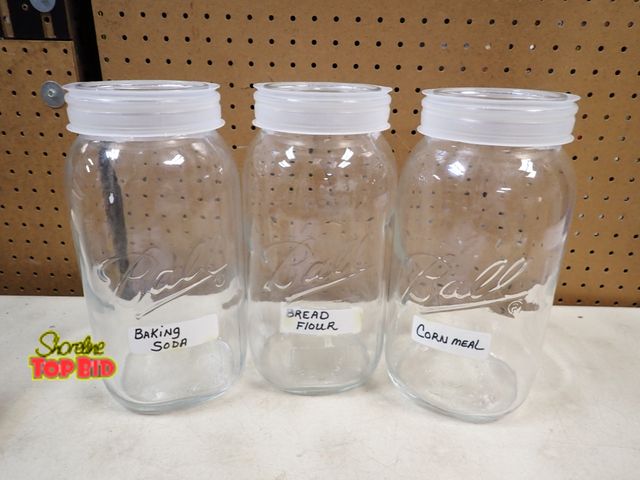 Lot 59-41676 - 3 Huge glass Ball storage jars no lids