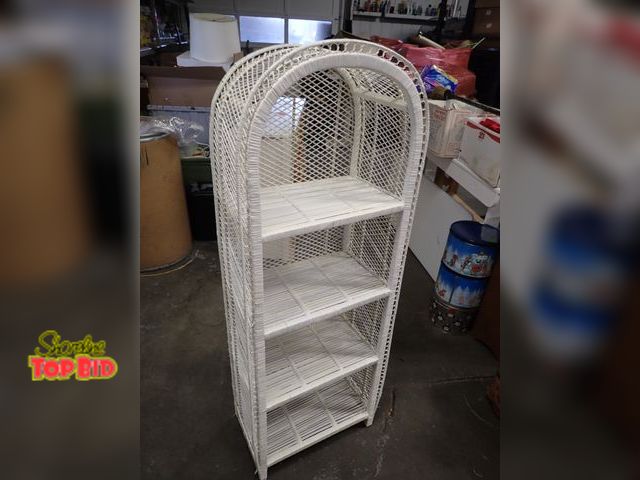 Lot 59-96058 - Vintage Wicker 4-Tier Display Shelf 53" x 20" x 11"