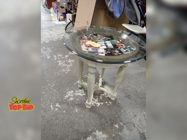 Lot 59-43234 - Side Table With Glass Top
