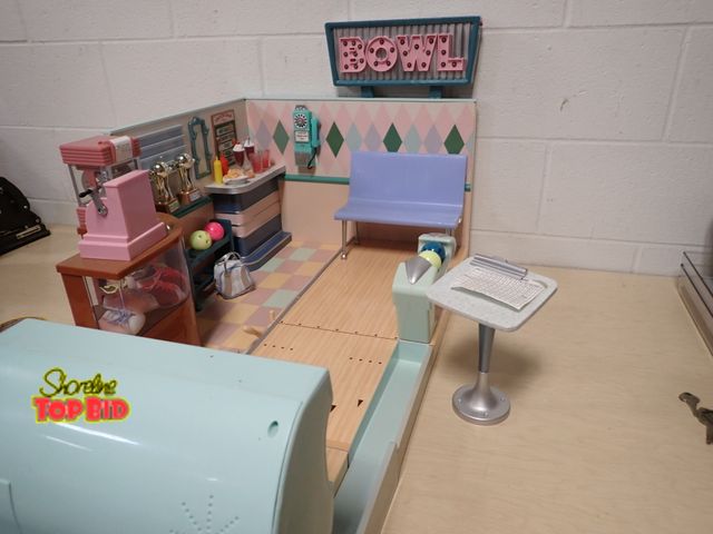 Lot 59-45038 - Like New Retro Bowling Alley Set, Experience the classic charm of a retro bowling alley with this de...