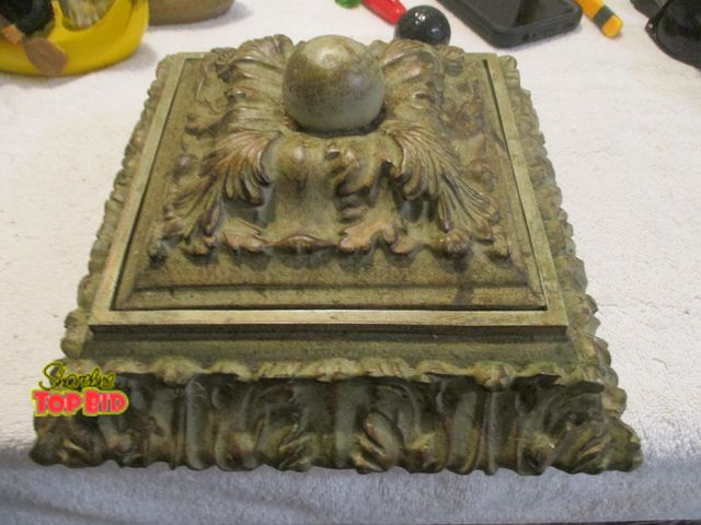 Lot 59-92024 - very large trinket box W/ small cherub sundial