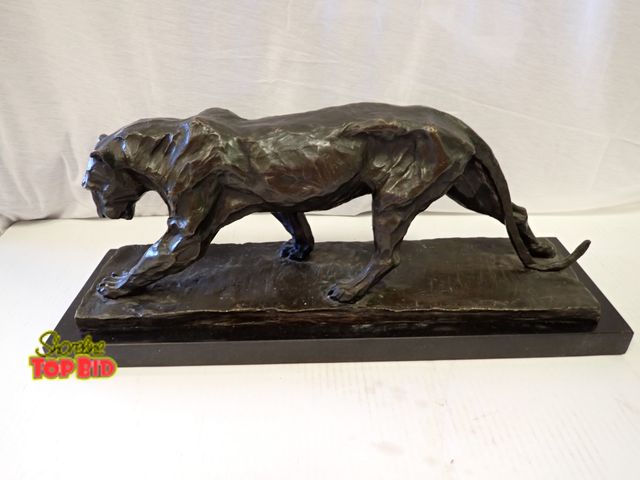 Lot 59-10004 - Bronze Sculpture Titled "Walking Panther" by Rembrandt Bugatti, a renowned early 20th century sculpt...