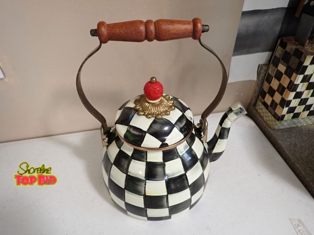 Lot 59-10935 - Mackenzie Childs Courtly Check 3-qt Tea Kettle