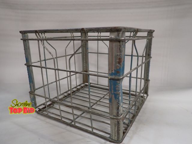 Lot 59-14330 - Mid-Century Superior DY 980 Galvanized Wire Milk Crate 11" x 12 1/2" x 12 1/2" Commercial Heavy Duty