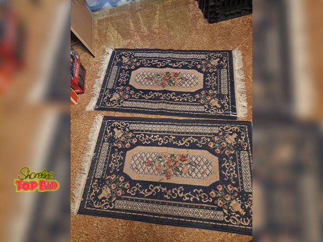 Lot 59-76007 - Area rugs 3 area rugs 2- 24x40 and 1-32x52 dark blue