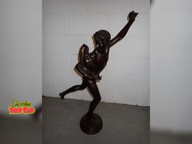 Lot 59-10146 - Signed Bronze Sculpture "Winner of the Cock Fight" Jean-Alexandre Falguiere, with Foundry Mark Paris...