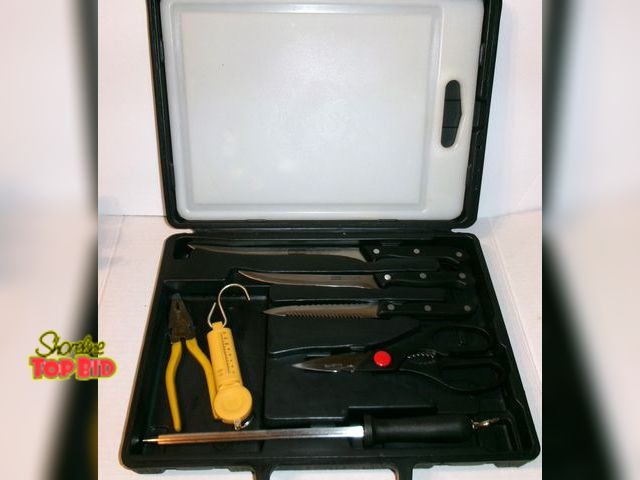 Lot 59-74476 - Fishing Fillet Knife Set with Case - Gone Fishing - preowned.