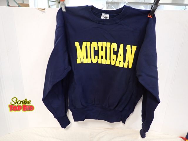 Lot 59-13155 - 2 New Old Stock Vintage 1980s-1990s Navy Blue University of Michigan Crewneck Sweatshirts - Two Size...