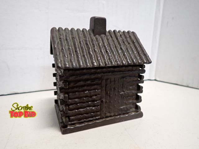 Lot 59-14101 - Original Cast Iron Ironmasters House Cabin Coin Bank by Kyser &amp; Rex 1884