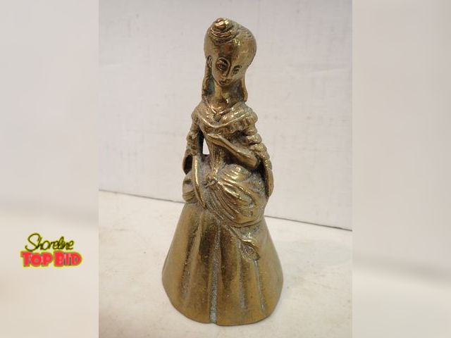 Lot 59-14394 - Vintage Brass Hand Bell "Lady Bell". These Bells were used by the Well-to-Do to Summon Servants or t...