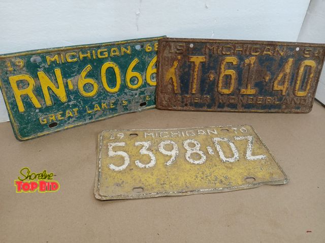 Lot 59-71024 - 3 vintage Michigan license plates