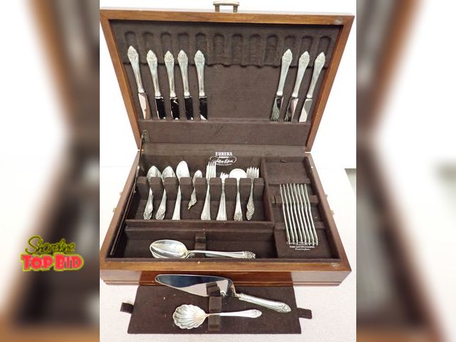 Lot 59-30001 - Sterling Silver Set of 8 -Plus- by Reed &amp; Barton with Eureke Jewelry Box, 2568.05 grams of Solid...