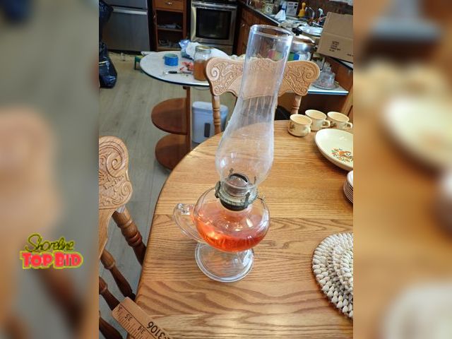 Lot 59-43507 - Late 19th Century Kerosene Lamp with Handle