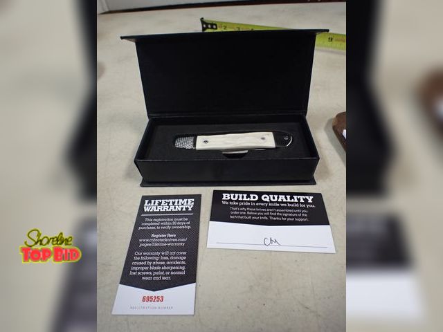 Lot 59-41364 - Cobra Tactical Knife with Trapper Hidden Release White Handle, New