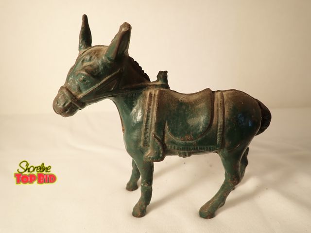 Lot 59-20196 - Antique Original Green Painted Finish Cast Iron Donkey by A.C. Williams, 4" tall, Est. Value $10 - $...