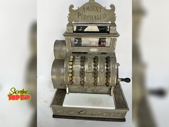 Lot 59-10063 - National Nickel Plated Cash Register CA. 1900, Great Condition No. 441 1015882. Estimated value $400...