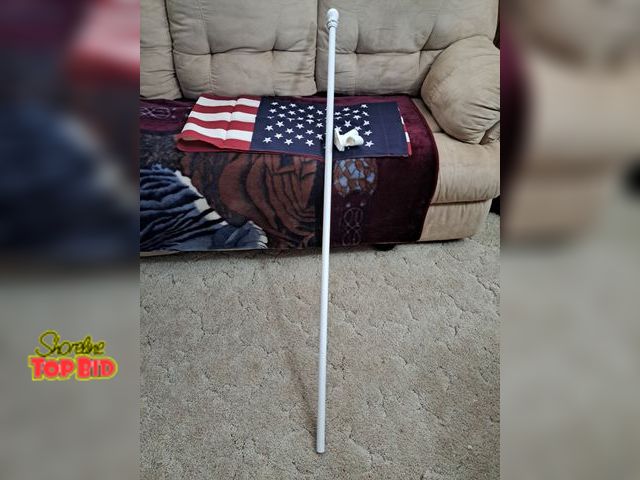 Lot 59-76033 - 52" x 31" American flag 5' pole n holder