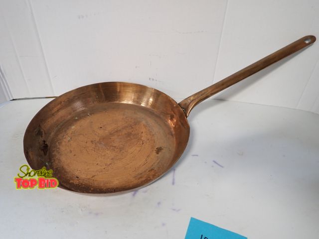 Lot 59-10373 - Antique Copper Frying Pan, Handmade 2" deep x 12 1/2" diameter