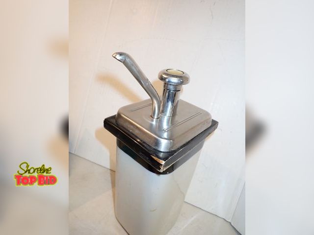 Lot 59-14536 - 1950s Mid-Century Soda Fountain Porcelain Syrup Dispenser