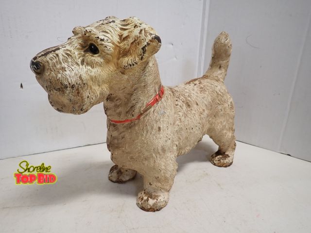 Lot 59-14285 - Rare Antique Cast Iron Sealyham Terrier Doorstop by Hubley 9 1/2" tall x 13 1/2" long