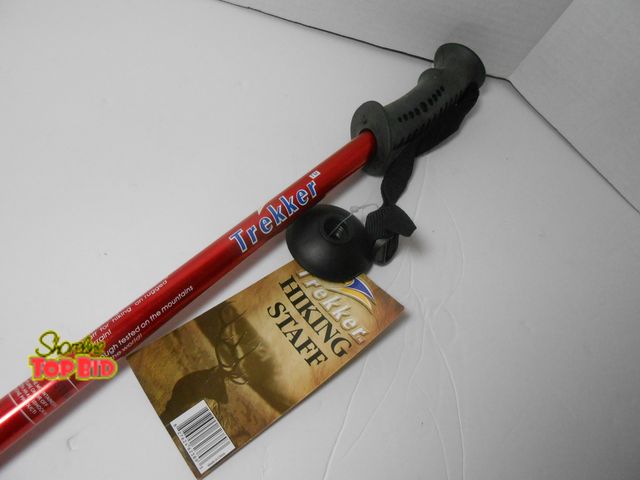 Lot 59-73997 - New Trekker Hiking Staff
Telescoping 3-section aluminum hiking staff
Contoured rubber handle with ad...