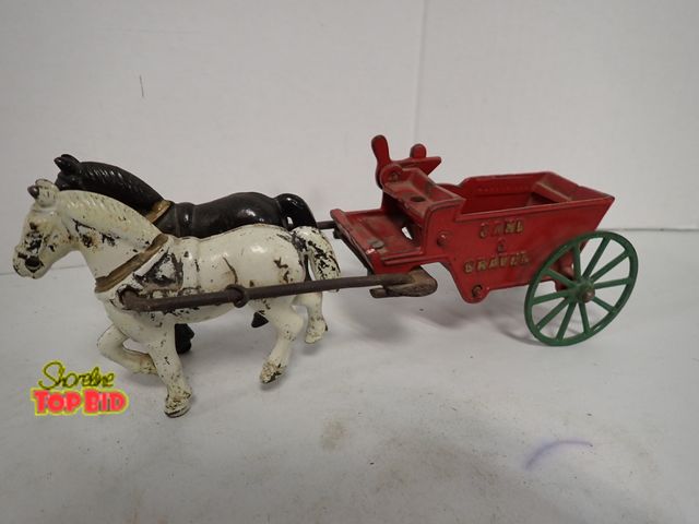 Lot 59-10309 - Original Kenton Hardware Co. Sand &amp; Gravel Dump Wagon Toy - Missing Driver, 9 1/2" long