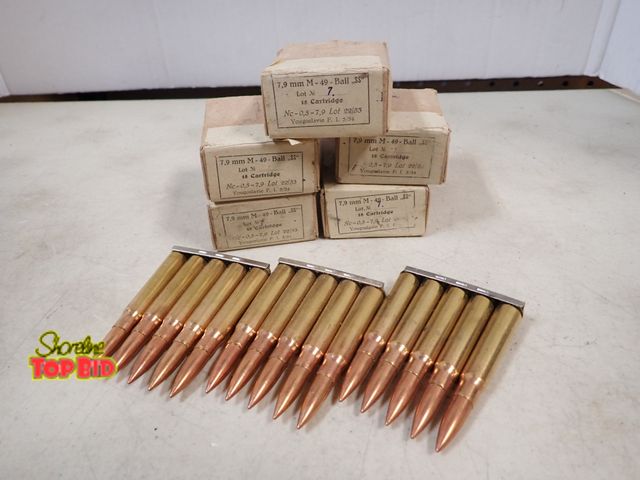 Lot 59-41410 - 5 Box 7, 9mm M-49-Ball, 15 Rounds per Box