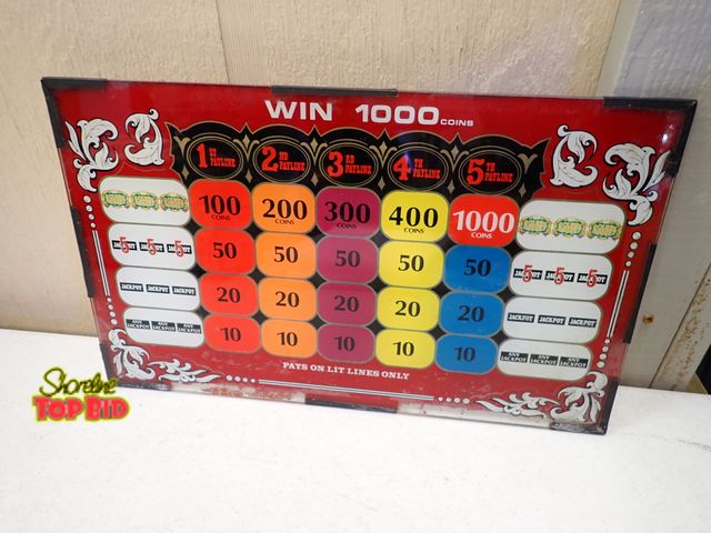 Lot 59-58134 - A Piece of "Gaming" History - Vintage Slot Machine Original Glass "Face" - back when the machines we...
