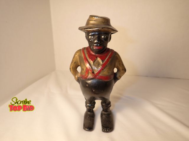 Lot 59-20201 - Antique Cast Iron "Sharecropper" Coin Bank either A.C. Williams or Hubley, around 1910, 5 1/2" tall,...