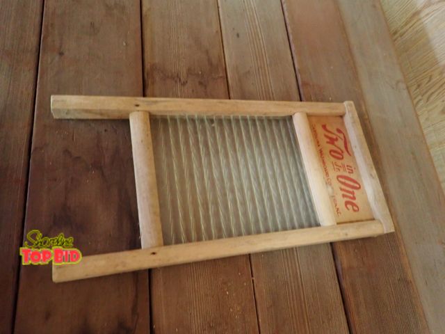 Lot 59-43185 - Antique Two in One Glass Wash Board