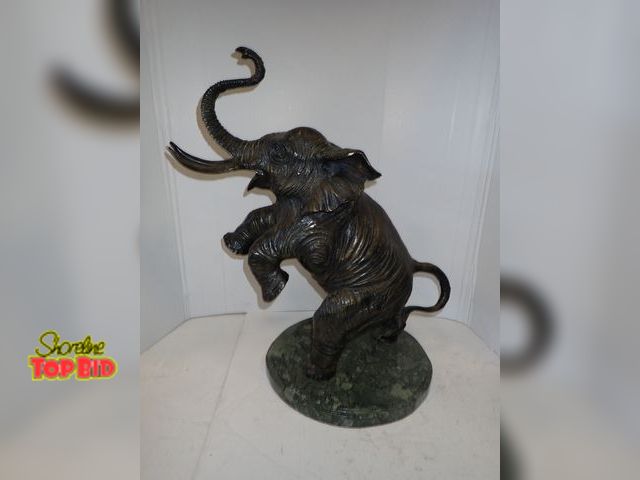 Lot 59-10010 - Bronze Sculpture Titled "Jumping Elephant" by Antoine Barye (French 1838) Signed and Dated 1838, a R...