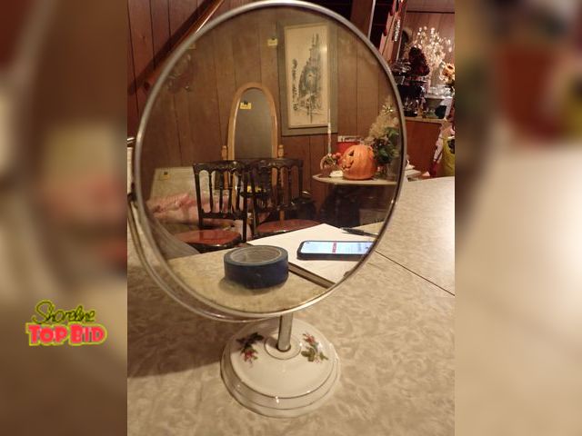 Lot 59-43144 - Mid-Century Porcelain Base Vanity - Double-Sided Mirror