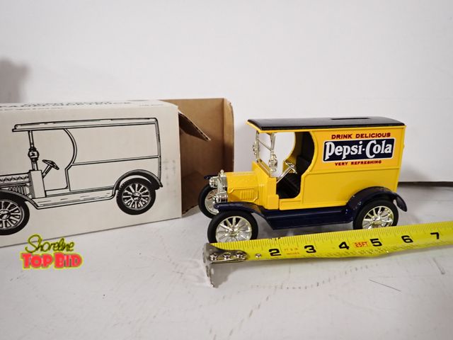Lot 59-43246 - Ertl Pepsi-Cola 1/25 Scale Ford 1912 Open from Panel Side Delivery Truck Die-Cast Bank, Mint Conditi...