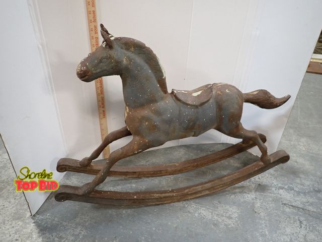 Lot 59-10107 - Antique ca. 1870 Cast Iron Rocking Horse 23" tall X 34" long, Very Heavy - Estimated value $500.00 t...