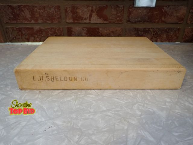 Lot 59-43568 - Vintage End Grain Butcher Block E.H. Sheldon &amp; Co.