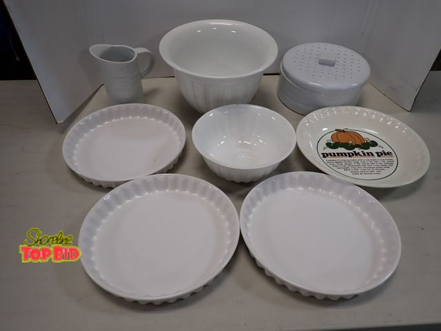 Lot 59-41344 - Ceramic Mixing Bowls, Pie Plates &amp; More