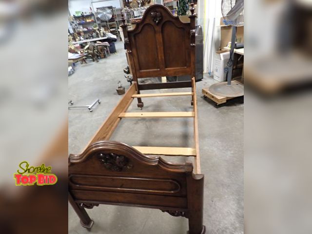 Lot 59-10018 - Ca. 1860 Head &amp; Footboards, Twin Size, Side Boards are Oak Not Original