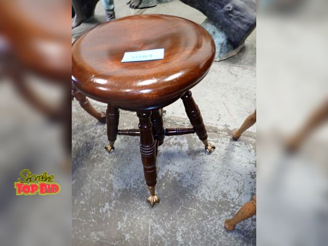 Lot 59-10064 - Glass Ball Claw Footed Piano Revolving Stool, Excellent Condition