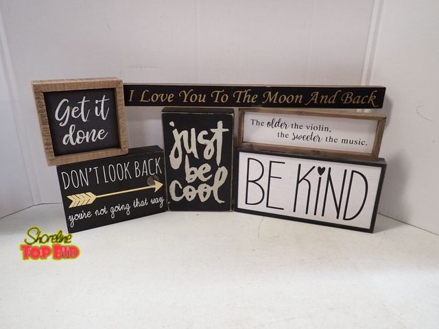 Lot 59-43619 - 6 Decorative Wood Word Decor