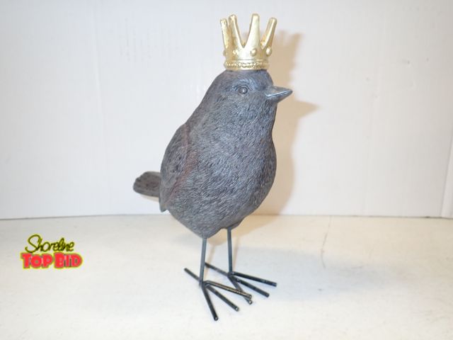 Lot 59-43443 - Polyresin Bird with Crown Decor