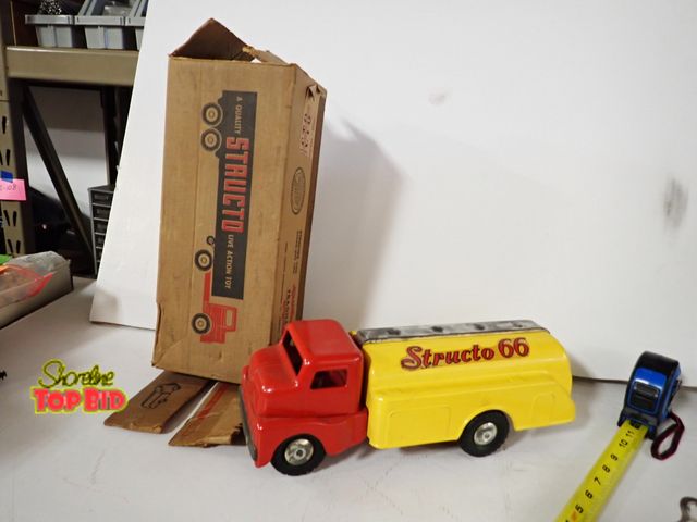 Lot 59-43245 - Vintage Press Steel Structo 66 Gas Tanker Truck, Excellent Condition with Original Box