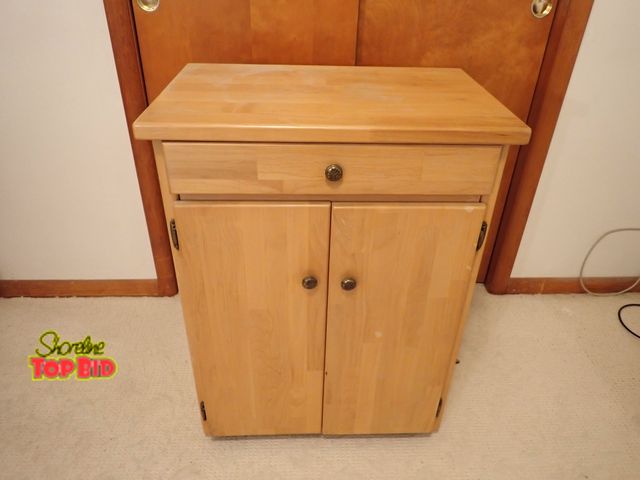 Lot 59-43295 - Light Wood Utility/Storage Cabinet, One Drawer. Two Doors and Casters