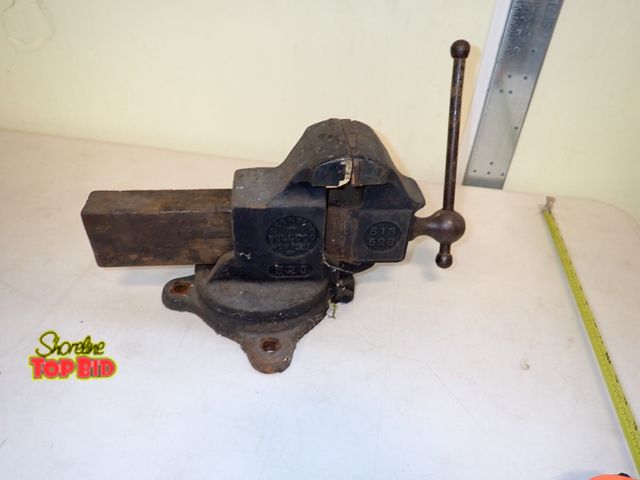 Lot 59-30047 - Antique Bulldog Bench Vise 15" Long x 3 1/2" Jaw