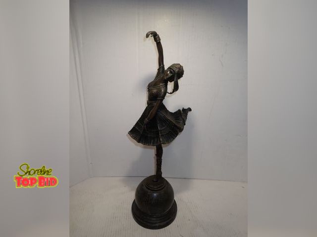 Lot 59-10130 - Bronze Art Deco "Dancer" by Artist Demetre Chiparus, Stunning Piece of Art 20 1/2" tall