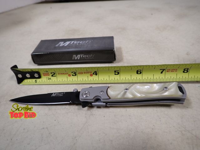 Lot 59-41302 - MTech - New MT-343 440 Stainless Steel, Pearl Handled Folding Knife