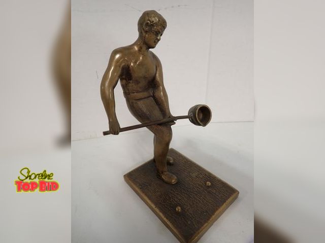 Lot 59-10166 - Original Antique Johnson Bronze Co. Foundry Works Sculpture 7" tall
