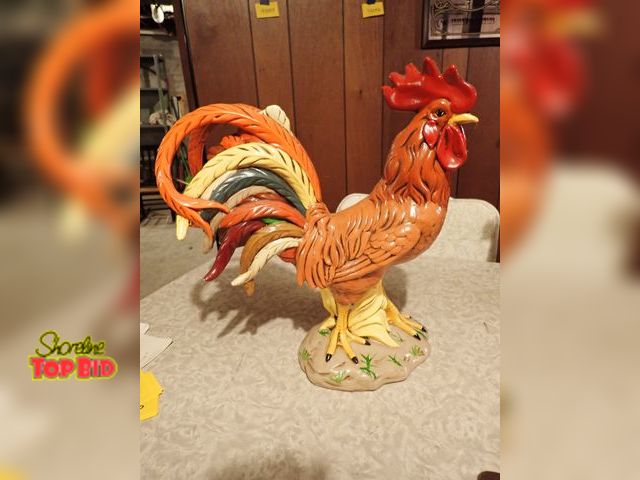 Lot 59-43129 - Mid-Century 1960s 14" x 12" Ceramic Rooster. No Chips or Cracks