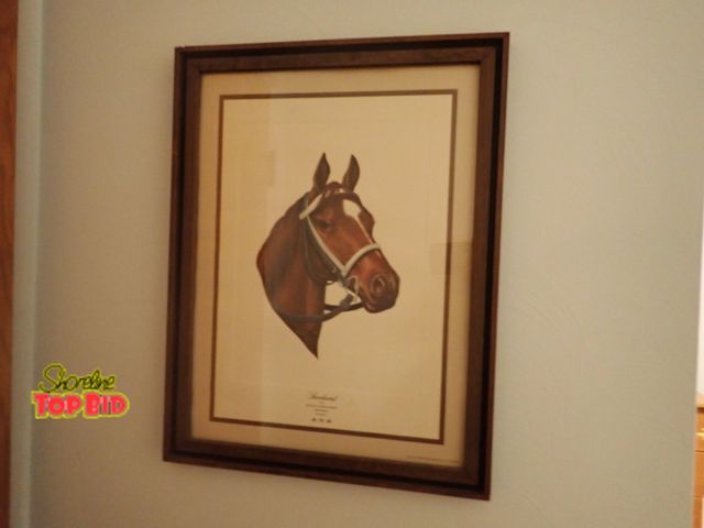 Lot 59-43467 - Equine Portrait Offset Lithograph "Secretariat" Circa 1973, Framed
