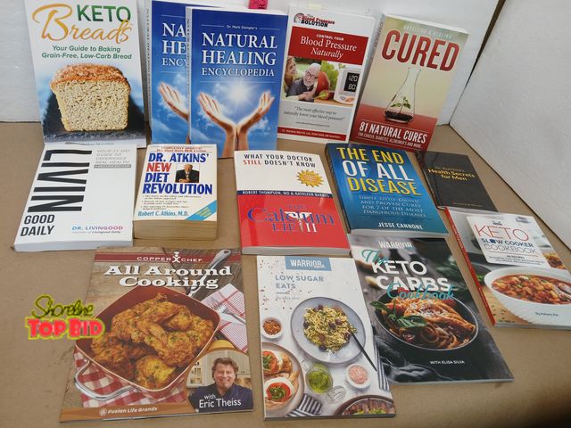 Lot 59-71087 - Keto Low Carb Health Cookbook Book Lot Atkins Natural Healing Diet Blood Pressure
